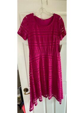 Women's Dana Buchman Hot Pink Lace Dress Size Small NWT